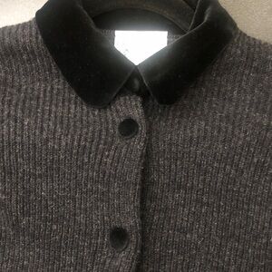 Laura Ashley Made in Great Britain Dark Grey Knit Short Blazer